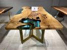 Custom Epoxy Resin Table, Handmade Epoxy Resin Dining Table | Tables by Tinella Collection. Item made of wood works with contemporary & country & farmhouse style