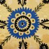 Suzani Ethnic Square Yellow Pillow Case Fashioned from a Mid | Cushion in Pillows by Vintage Pillows Store