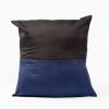 Aakar Mor Black & Indigo Color Block Mulberry Silk Pilow | Pillow in Pillows by Studio Variously