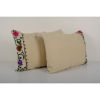 Set of Two Floral Design Turkish Anatolian Kilim Pillow | Sham in Linens & Bedding by Vintage Pillows Store. Item composed of cotton and fiber