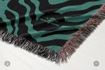 IVI - Abstract Jacquard Woven Blanket - Black Green | Linens & Bedding by Sean Martorana. Item made of cotton