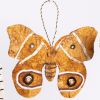 Madagascar Silk Moth Ornament - Tan | Decorative Objects by Tanana Madagascar. Item composed of wool and fiber