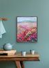 Pink Flower Field | Oil And Acrylic Painting in Paintings by Checa Art. Item made of canvas