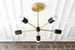 Sputnik Chandelier Gold Black - Model No. 6652 | Chandeliers by Peared Creation. Item composed of brass