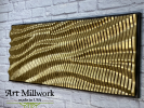 "Gilded Radiance" Parametric Wood Wall Art Decor/100% Wood | Wall Sculpture in Wall Hangings by ArtMillWork Design. Item made of wood