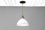 10 Inch White Shade Pendant Light - Model No. 8906 | Pendants by Peared Creation. Item composed of brass