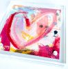 Acrylic Block Heart Painting: Loud Love (No. 2 of 10) | Mixed Media in Paintings by carrie song