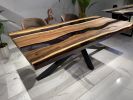 Custom Epoxy River Resin Dining Table, Epoxy Table | Tables by Tinella Collection. Item composed of walnut & synthetic compatible with contemporary and art deco style