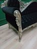 Victorian Style Chaise Lounge/ Aged Silver Leaf  /Hand Carve | Couches & Sofas by Art De Vie Furniture