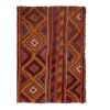 Checkered Midcentury Tulu Rug in Soft Colors 3'10" X 5'4" | Area Rug in Rugs by Vintage Pillows Store. Item composed of cotton & fiber
