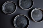 SET of 2 saucer/small plate/little dish, rustic grey matte | Tableware by Laima Ceramics. Item composed of stoneware in minimalism or rustic style