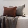 Rust Wool & Cotton Woven Lumbar Pillow 14x20 | Pillows by Vantage Design
