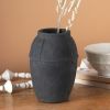 Paper Mache Vase, Black Minimal Shape | Vases & Vessels by FIG Living. Item made of paper works with boho & minimalism style