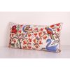 Animal Motif Suzani Bedding Pillow, Vintage Embroidered Text | Cushion in Pillows by Vintage Pillows Store