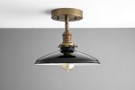 10" Black Industrial Shade Fixture - Model No. 0182 | Pendants by Peared Creation. Item composed of brass