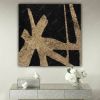 Abstract Gold Painting Golden Painting Minimalist Gold Wall | Oil And Acrylic Painting in Paintings by Berez Art. Item made of canvas works with minimalism & modern style