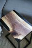 Black Epoxy Walnut River Side C Table | Side Table in Tables by Hazel Oak Farms. Item made of walnut with metal