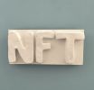 NFT 6" x 3" | Mixed Media in Paintings by Emeline Tate. Item made of wood with synthetic