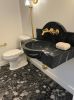 Modern-Minimalist Black Nero Marble Sink with Backsplash | Water Fixtures by AYMARBLEDESIGN LLC