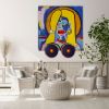 African tribal inspired painting abstract woman portrait | Oil And Acrylic Painting in Paintings by Berez Art. Item made of canvas works with minimalism & mid century modern style