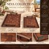 Handmade Serving Tray Set of 2, Wood Marquetry Decorative Trays, Luxury Home Decor, | Serveware by Vesta Corte