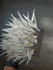 White-on-white sculpture on canvas, square canvas art | Wall Sculpture in Wall Hangings by Natasha Kanevski. Item made of canvas compatible with minimalism and contemporary style
