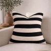 Pelham Pillow Cover — Striped Chenille in Black & Beige | Pillows by Busa Designs