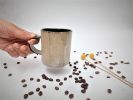 White Beige Ceramic Coffee Mug | Drinkware by YomYomceramic. Item composed of ceramic