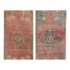 Distressed Turkish Small Rug - Set of Two 1'6" X 3'7" | Area Rug in Rugs by Vintage Pillows Store. Item made of cotton & fiber