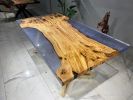 Olive Slab Epoxy Table - Dining Table - Modern Room Table | Tables by Tinella Collection. Item composed of wood and metal in contemporary or art deco style