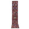 Mid Century Nomadic Wool Anatolian Hall Kilim Runner, Galler | Runner Rug in Rugs by Vintage Pillows Store. Item composed of cotton
