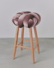 Plum Velvet Knot Bar Stool | Chairs by Knots Studio. Item composed of wood and cotton