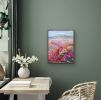 Pink Flower Field | Oil And Acrylic Painting in Paintings by Checa Art. Item made of canvas