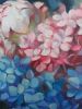 Hydrangea flowers oil painting peony art original on canvas, | Oil And Acrylic Painting in Paintings by Natart. Item composed of canvas and synthetic in contemporary style