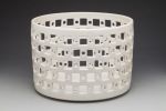 Mid-Century Square Patterned Fruit Bowl | Decorative Bowl in Decorative Objects by Lynne Meade. Item composed of ceramic