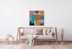 Minimalist mid century modern art painting on canvas | Oil And Acrylic Painting in Paintings by Berez Art. Item composed of canvas in minimalism or mid century modern style
