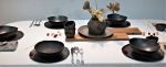 Unique Handmade Black Ceramic 20-Piece Dinnerware Set | Plate in Dinnerware by YomYomceramic. Item made of ceramic