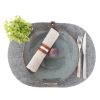 Gray felt oval table placemats "bon appetit!". Set of 2 | Tableware by DecoMundo Home. Item composed of fabric & aluminum compatible with minimalism and modern style