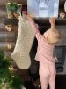 Large chunky knit Christmas stocking 28" | Ornament in Decorative Objects by Anzy Home. Item composed of fabric