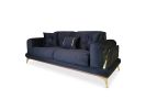 Un Aster, 87''  Round Arm Sofa, Black Velvet Upholstery , Wo | Couch in Couches & Sofas by Art De Vie Furniture