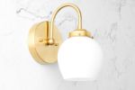 Curved Sconce Light - Brass Wall Light - Model No. 7283 | Sconces by Peared Creation. Item composed of brass