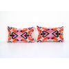 Pink Silk Ikat Velvet Pillow, Set of Two Colorful Velvet | Sham in Linens & Bedding by Vintage Pillows Store. Item composed of fabric and fiber