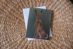 Woodland Hare Greeting Card – Wildlife Art Print, 5x7 Blank Card | Gift Cards by The Ugly Cat Studio