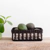 Abaca Storage Tray | Black + White band | Storage Basket in Storage by NEEPA HUT. Item made of fiber