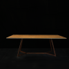 Trapeze Tr4 - Travertine Dining Table | Tables by DFdesignLab - Nicola Di Froscia. Item composed of wood & steel compatible with contemporary style