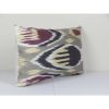 Ikat Gray Cushion Cover, Decorative Cotton Pillowcase, Centr | Pillows by Vintage Pillows Store