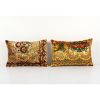 Set of Two Bohemian Lumbar Velvet Cushion Cover, Pair Yellow | Sham in Linens & Bedding by Vintage Pillows Store. Item composed of cotton
