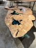 Epoxy Resin Live Edge Dining Table - Wood Table | Tables by Tinella Collection. Item composed of oak wood in contemporary or art deco style