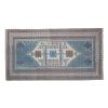 Vintage Faded Blue Turkish Oushak Rug 3'5" X 6'3" | Area Rug in Rugs by Vintage Pillows Store. Item made of cotton & fiber