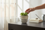 Dusty Salt Knit Planter Classic | Vases & Vessels by RAW & UNIQ